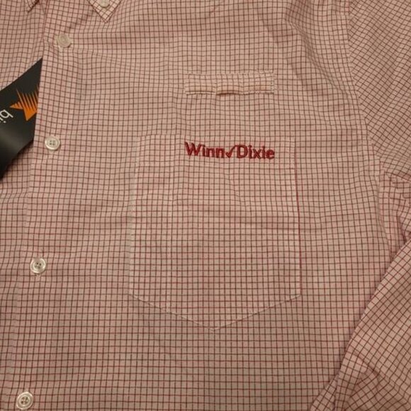 Winn-Dixie Button Down Shirt XL 18 White w/ Red Check Pattern NWT Classic Fit - Picture 3 of 9